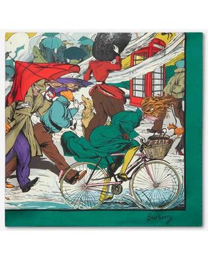 Burberry Raining Cats And Dogs Scarf - Green
