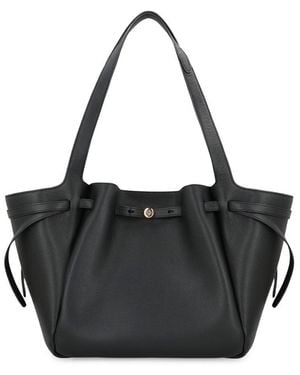 Tory Burch Romy Smooth Leather Tote Bag - Black