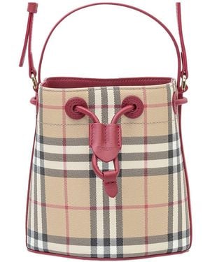 Burberry Chequered Bucket Bag - Pink