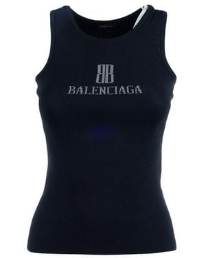 Tシャツ・カットソー BALENCIAGA BLACK ACTIVEWEAR SLEEVELESS TOP Balenciaga: Black 'Activewear' T-Shirt | SSENSE Canada