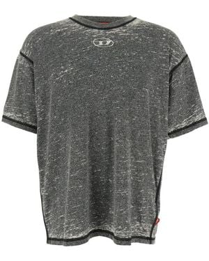 DIESEL T-Brico Faded Tank Top With Puffy Oval D in Black for