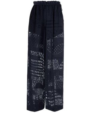 Fendi Viscose Blend Pant - Blue