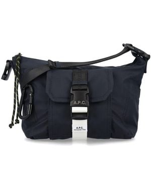 A.P.C. Treck Shoulder Bag With Front Flap Pocket - Blue