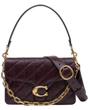 COACH Quilted Glazed Tabby With Chain Shoulder Bag - Purple