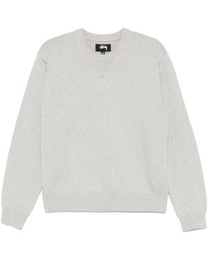Stussy Wool Blend Crewneck Jumper - White