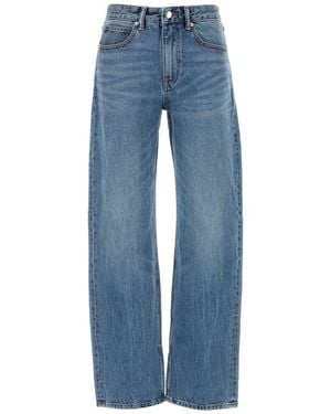 Alexander Wang 'Slit Hem Prestyle Hotfix Mesh Undie' Jeans - Blue
