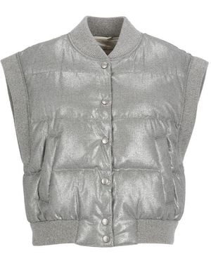 Peserico Down Cropped Vest - Gray