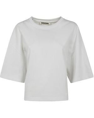 DARKPARK Doyle Cropped Draped Short Sleeve Tee Clothing - White