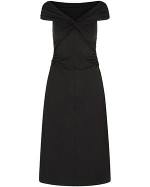 MICHAEL Michael Kors Longuette' Viscose Blend Dress With Bare Shoulders - Black