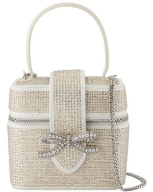 Self-Portrait Rhinestone Vanity Handbag - Metallic
