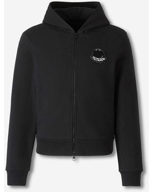 Moncler Hooded Sweatshirt With Zipper - Black