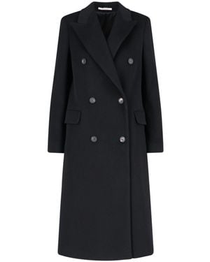 Tagliatore Jole Double-Breasted Midi Coat - Black