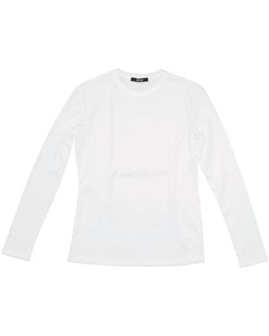 LA ROSE Long Sleeve Ribbed T-Shirt - White