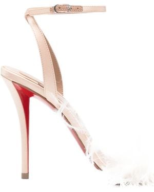 Christian Louboutin Miss Z Plumes Sandals - White