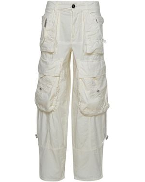 DSquared² Cotton Blend Cargo Trousers - White