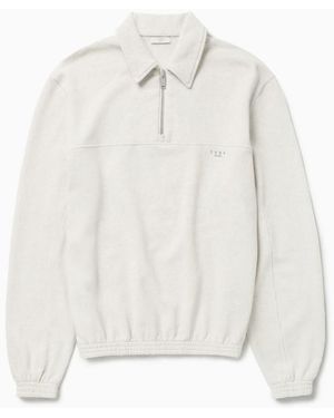 1989 STUDIO Jp Half Zip Sweatshirt Light Cream - White