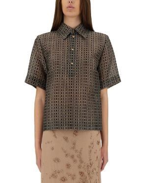 Fendi Silk Net Shirt - Brown