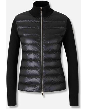 Moncler Wool Zip Cardigan - Black