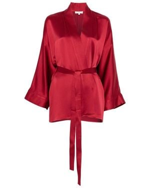 Antonelli Satin-Panel Kimono - Red
