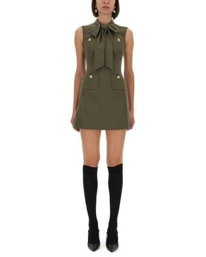 Self-Portrait Twill Mini Dress - Green