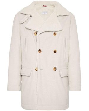 Brunello Cucinelli Double-Breasted Coat - Natural