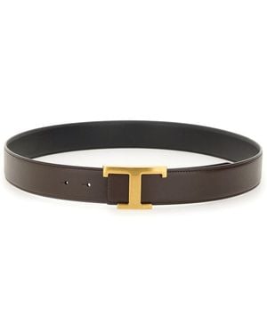 Tod's "T Timeless" Reversible Belt - Black
