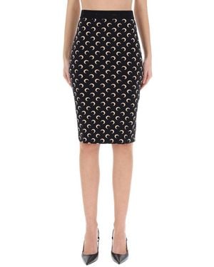 Marine Serre Midi Skirt "moon" - Black