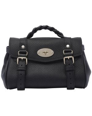 Mulberry Leather Top-Handle Shoulder Bag - Black