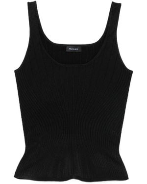 Mugler Scoop-Neck Tank Top - Black