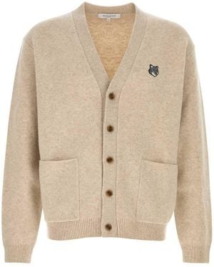Maison Kitsuné Wool Cardigan - Natural