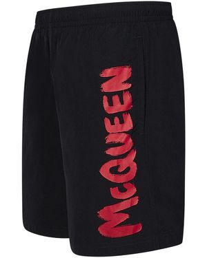 Alexander McQueen Mcqueen Graffiti Swimsuit - Black