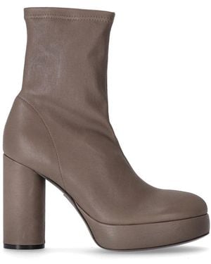 Vic Matié Pulp Mud Sock Heeled Ankle Boot - Brown