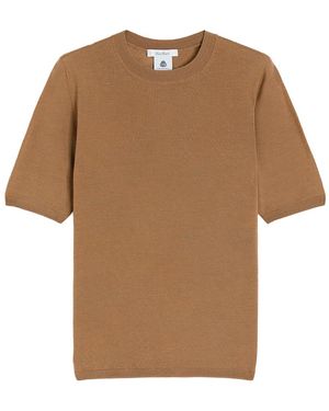 Max Mara Short-sleeved Basic Wool Jumper Clothing - Brown