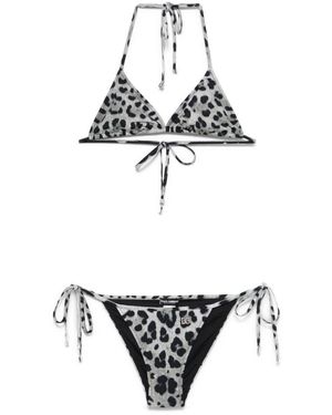 Dolce & Gabbana Leopard-Print Bikini - White