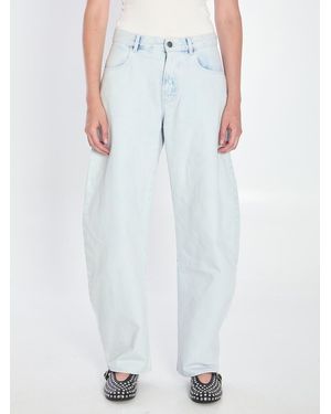 Alaïa Rounded Denim Jeans - Blue