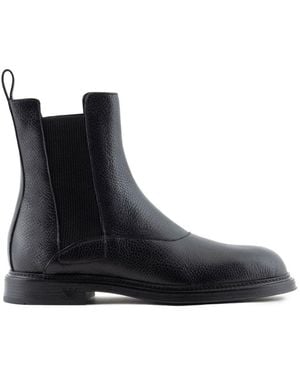 Emporio Armani Premium Calf Leather Boots For - Black