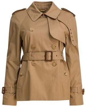 Chloé Short Cotton Gabardine Trench Coat - Brown