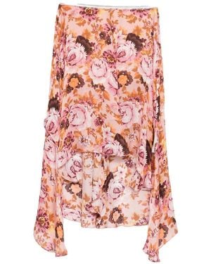 Chloé Silk Printed Skirt - Red