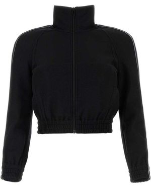 Alexander Wang Logo-Tape Cropped Track Jacket - Black