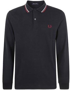 Fred Perry Long Sleeve Twin Tipped Shirt - Blue