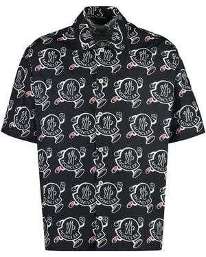 Moncler Printed Cotton Shirt - Black