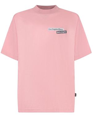 Palm Angels T-Shirt Los Angeles Times - Pink
