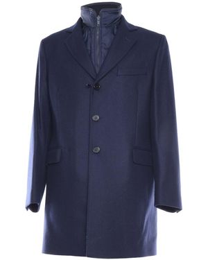 Fay Single-Breasted Coat - Blue