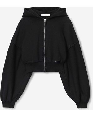 Alexander Wang Hooded Sweatshirt With Zipper - Black