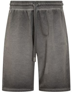 Off-White c/o Virgil Abloh Cotton Bermuda Shorts With Logo - Grey