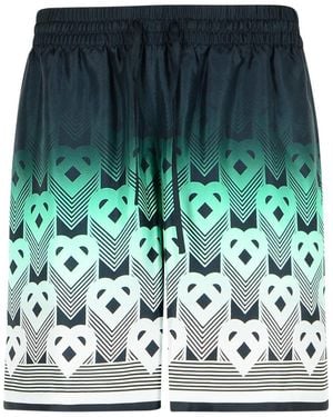 CASABLANCA Silk Bermuda Shorts - Green