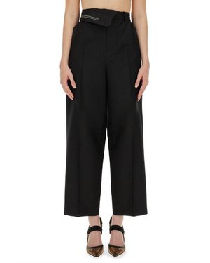 Fendi Trousers With Asymmetrical Waist - Black