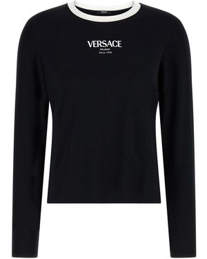 Versace Logo' T-Shirt - Black