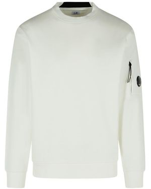 C.P. Company 'raised' White Cotton Sweatshirt