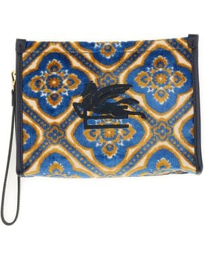 Etro Pouch Paisley Medium - Blue